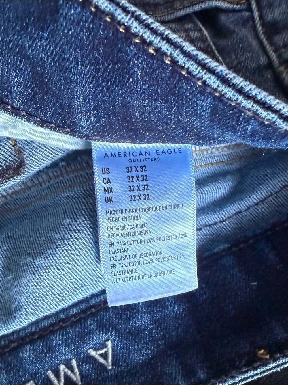 American Eagle Outfitters Men's Deep Blue Slim Straight Jeans